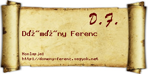 Dömény Ferenc névjegykártya