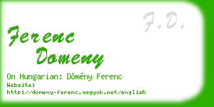 ferenc domeny business card